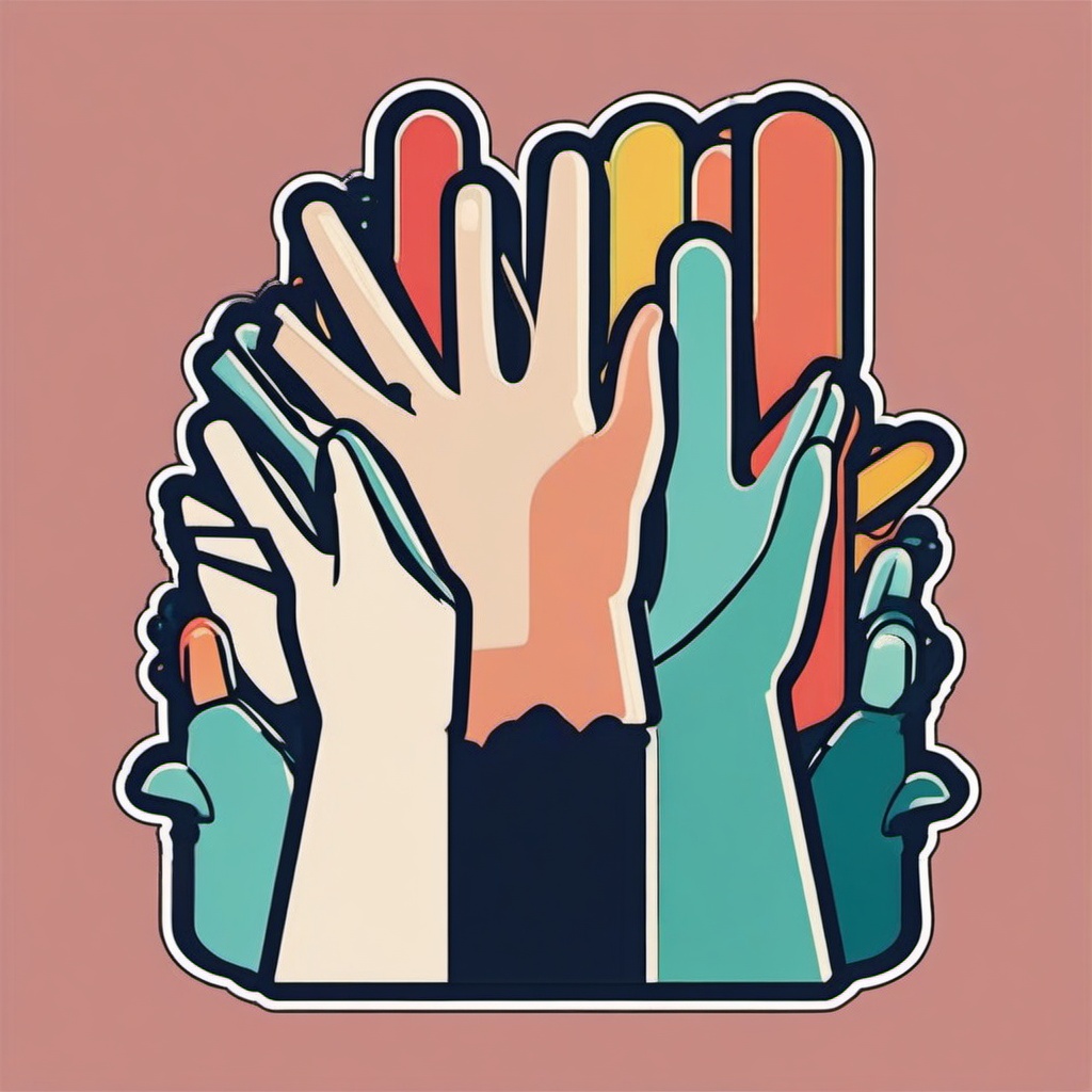 Clapping Hands Sticker - Applause, ,vector color sticker art,minimal