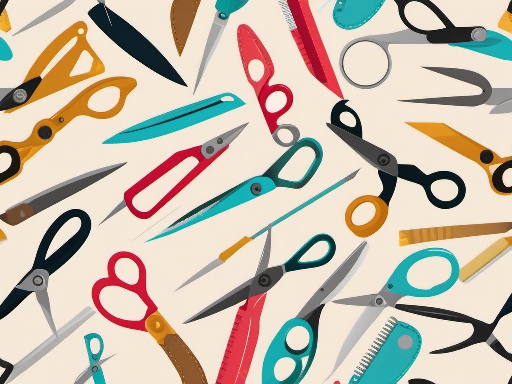 Scissors clipart - sewing scissors cutting fabric  color,minimalist,vector clipart