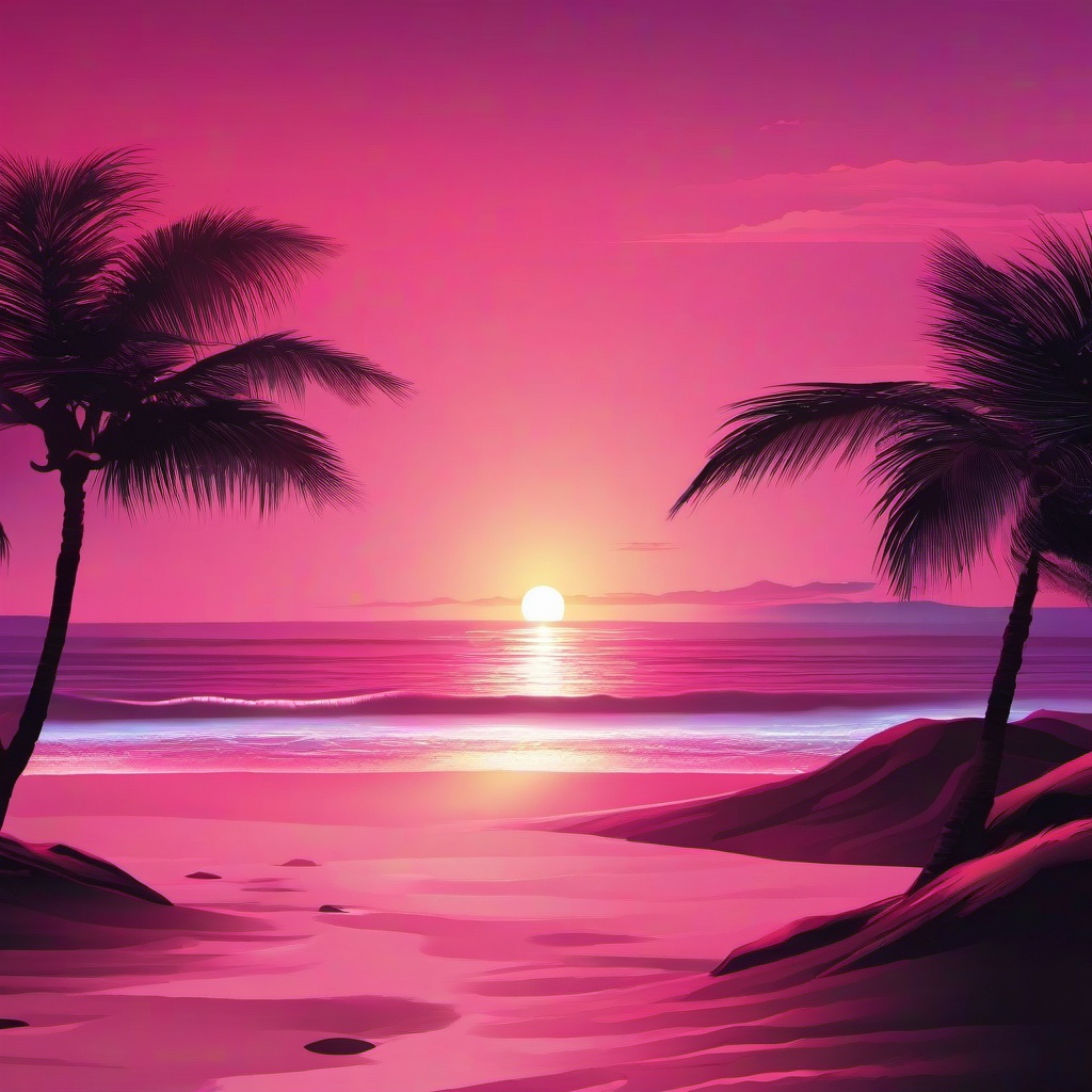 Beach background - sunset pink beach wallpaper  