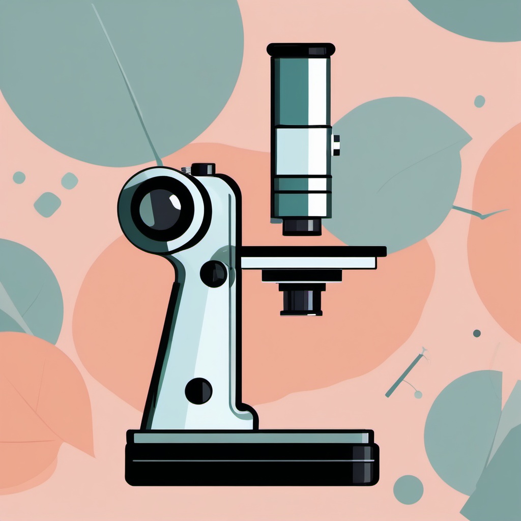 Microscope clipart - Scientific instrument for magnifying small objects, ,vector color clipart,minimal