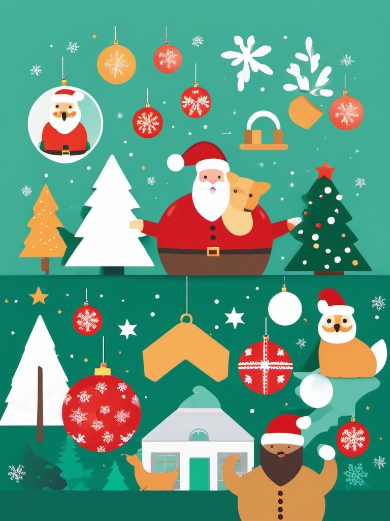 Christmas Day Clip Art Free,Creating a festive social media post  simple, 2d flat