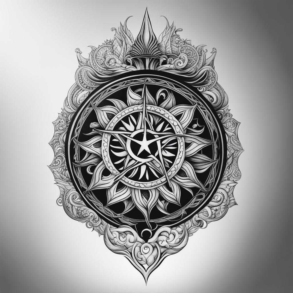 supernatural tattoo black and white design 