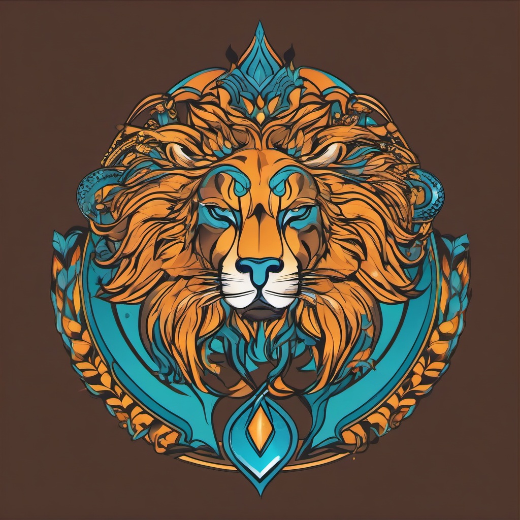 aquarius and leo combined tattoo  simple vector color tattoo