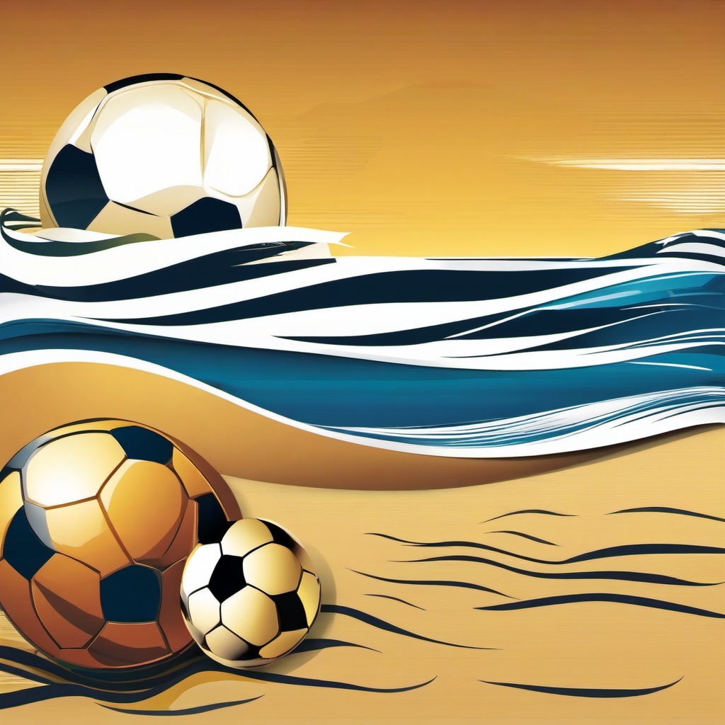 Soccer Ball clipart - soccer ball on a beach  