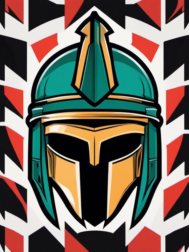 small spartan helmet tattoo  simple vector color tattoo