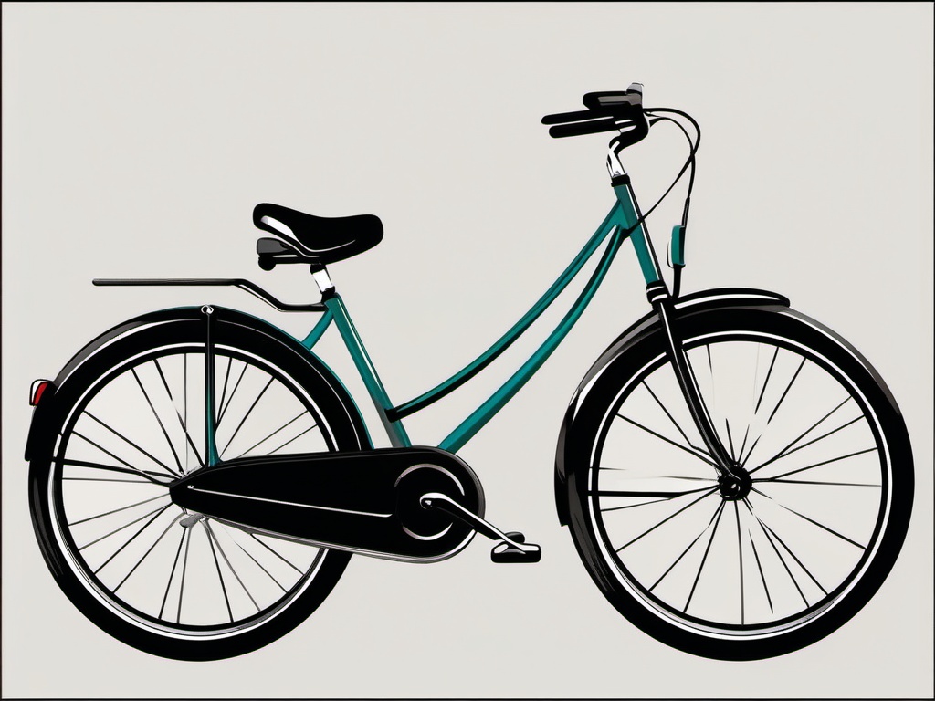 Bicycle Clipart - A classic bicycle for a ride.  color clipart, minimalist, vector art, 