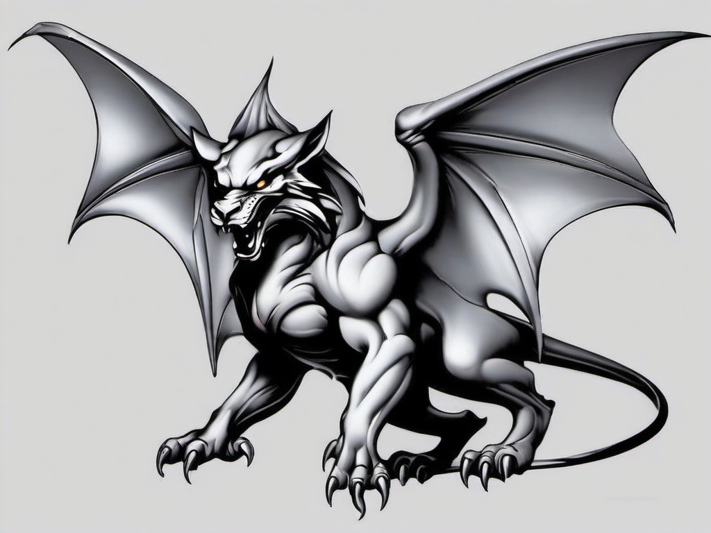 protector gargoyle tattoo designs  simple color tattoo design,white background