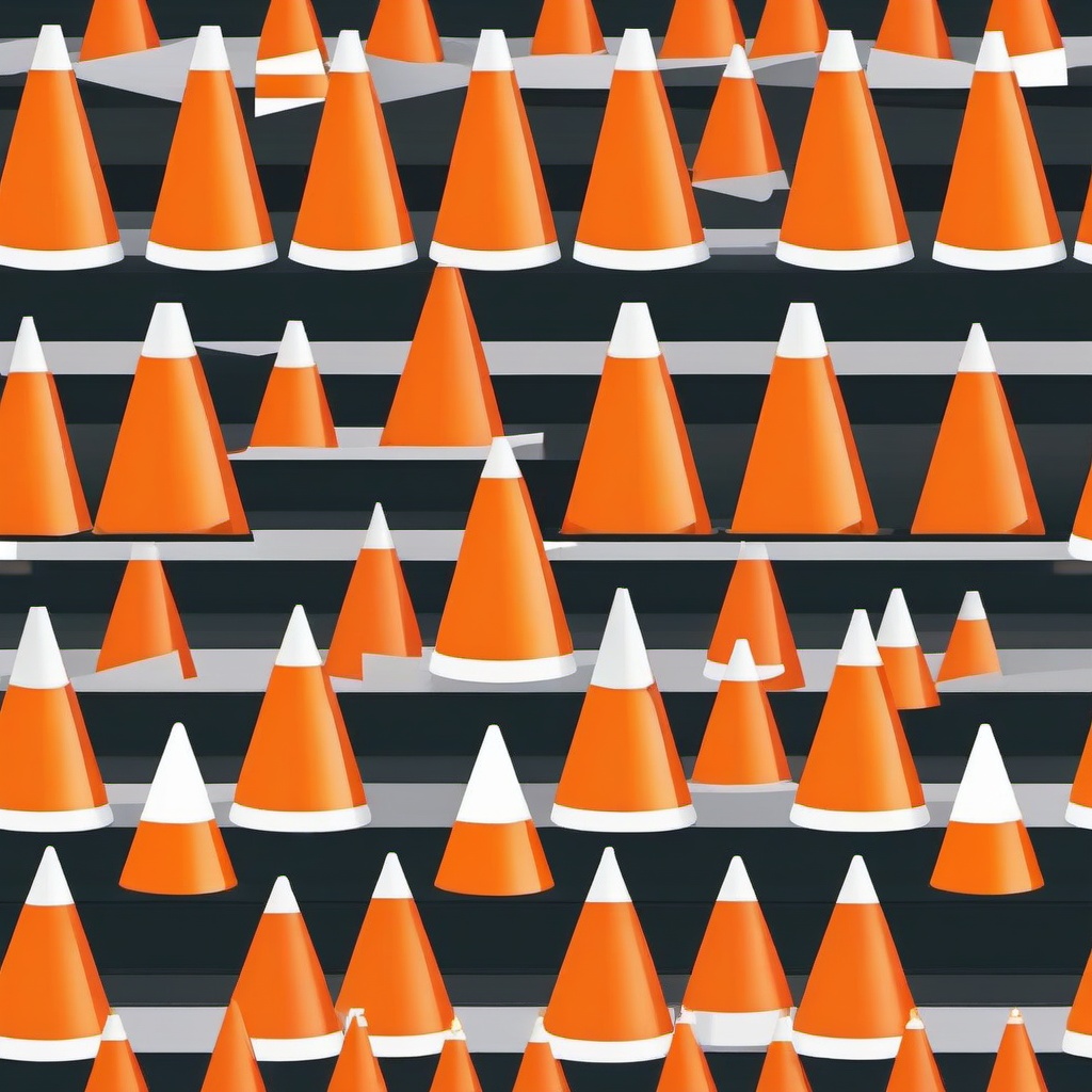 Construction Cone Arrangement clipart - Arranging construction cones., ,vector color clipart,minimal