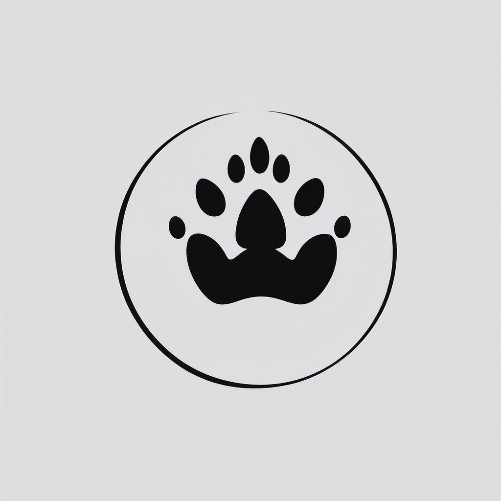 Paw Prints  minimalist design, white background, professional color logo vector art