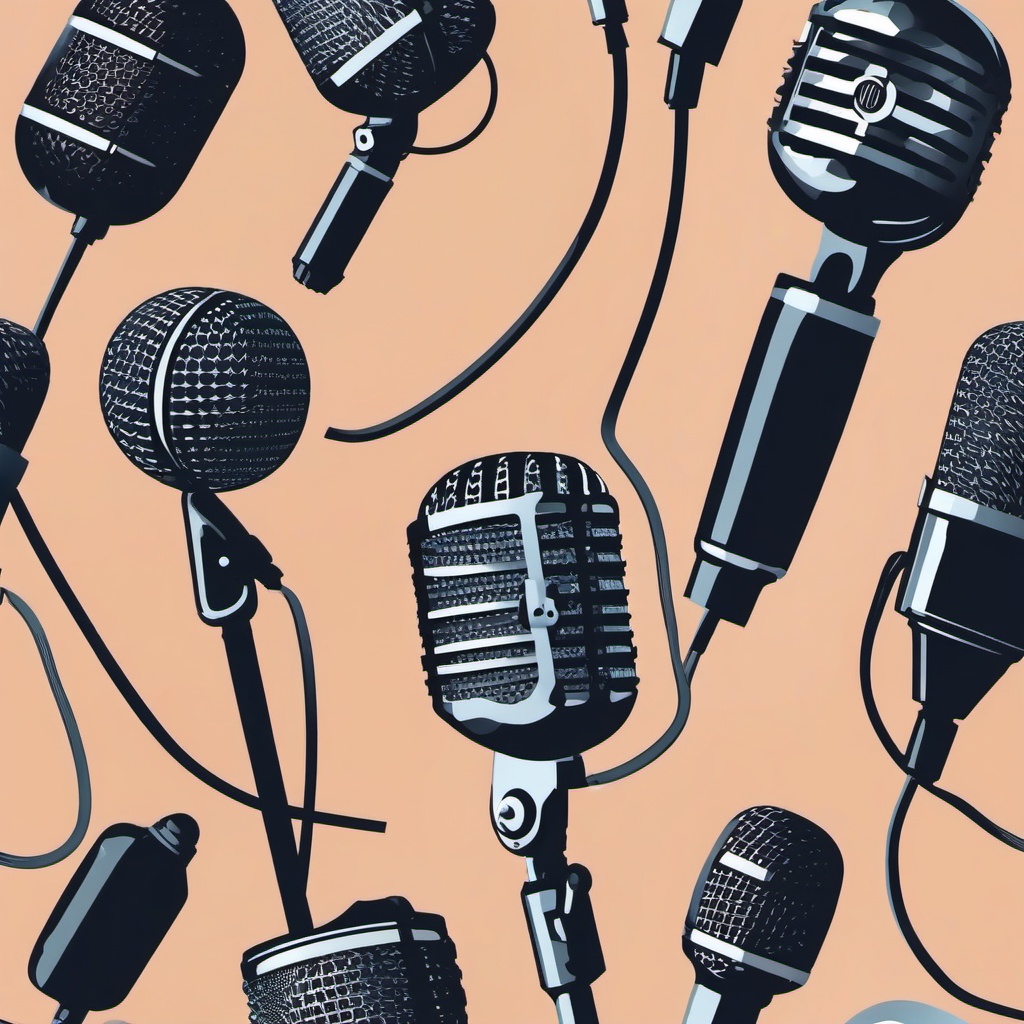 Microphone Clipart - Microphone for recording audio and voice,  color vector clipart, minimal style