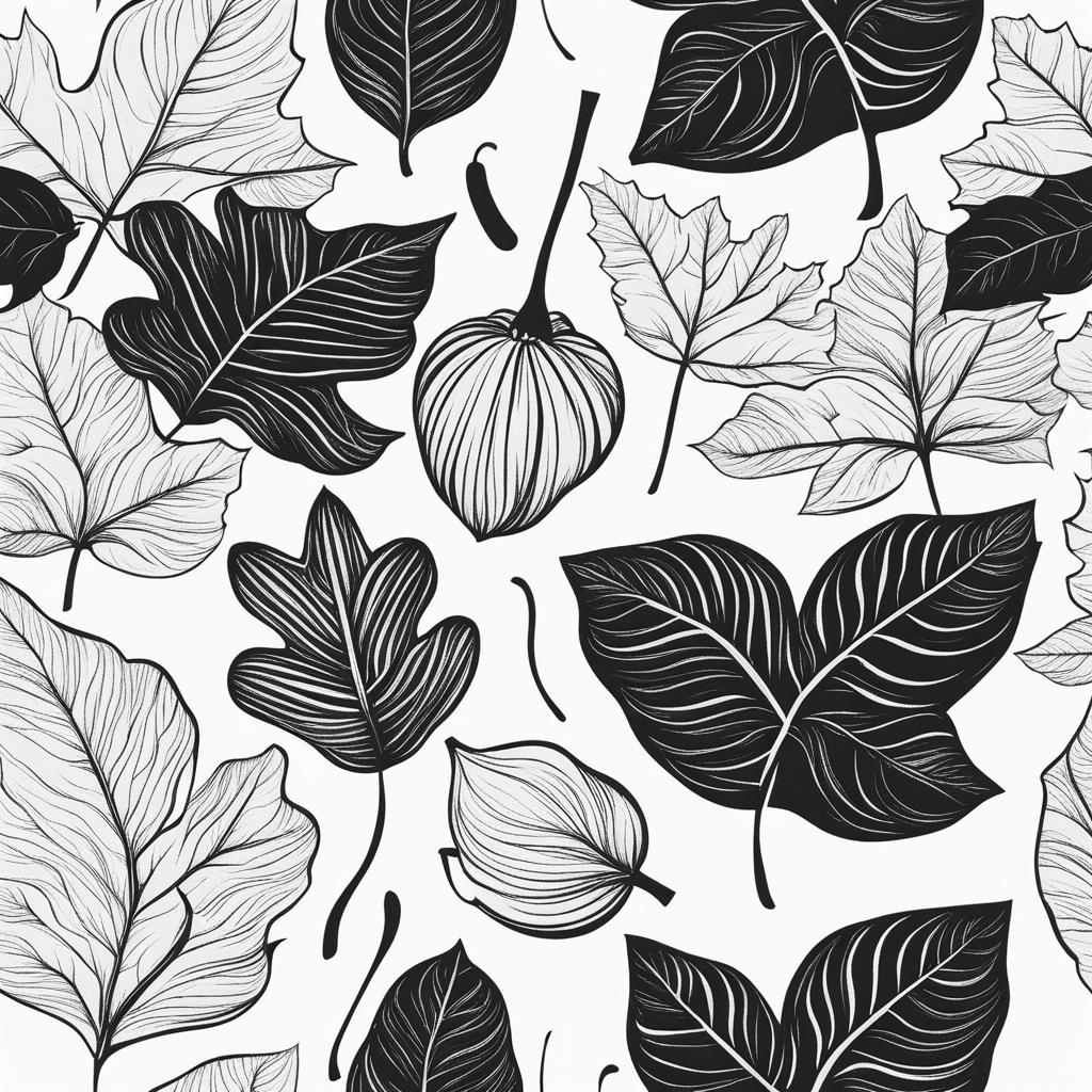 fall clipart black and white 