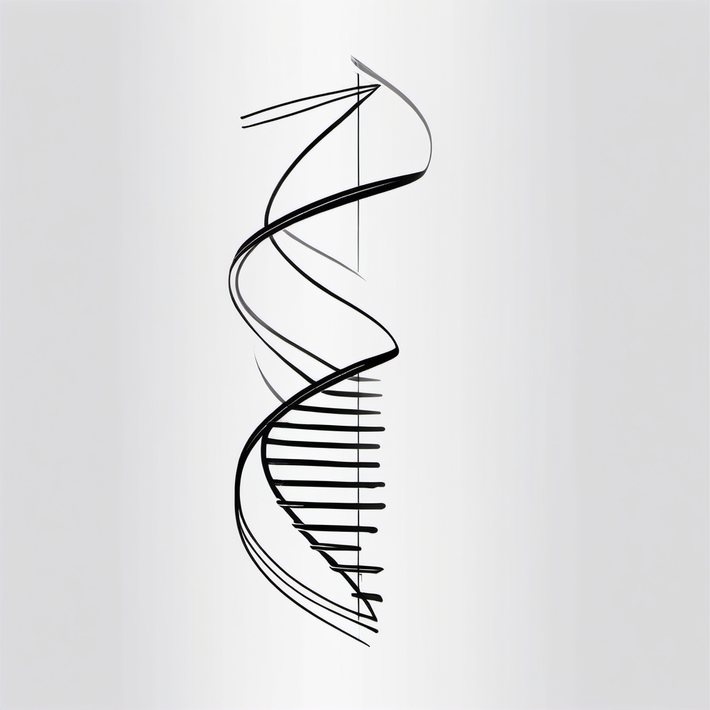 Minimalist DNA Fingerprint - Embrace simplicity with a minimalist tattoo capturing the essence of a DNA fingerprint.  outline color tattoo,minimal,white background