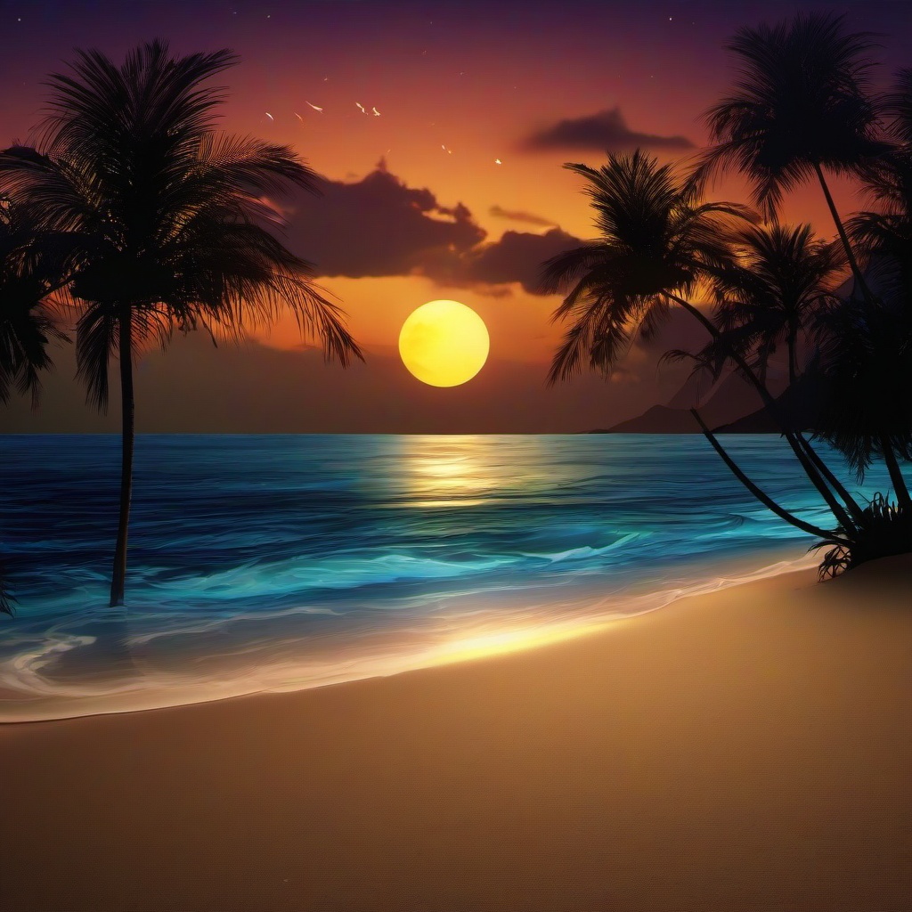 Beach background - night beach wallpaper  