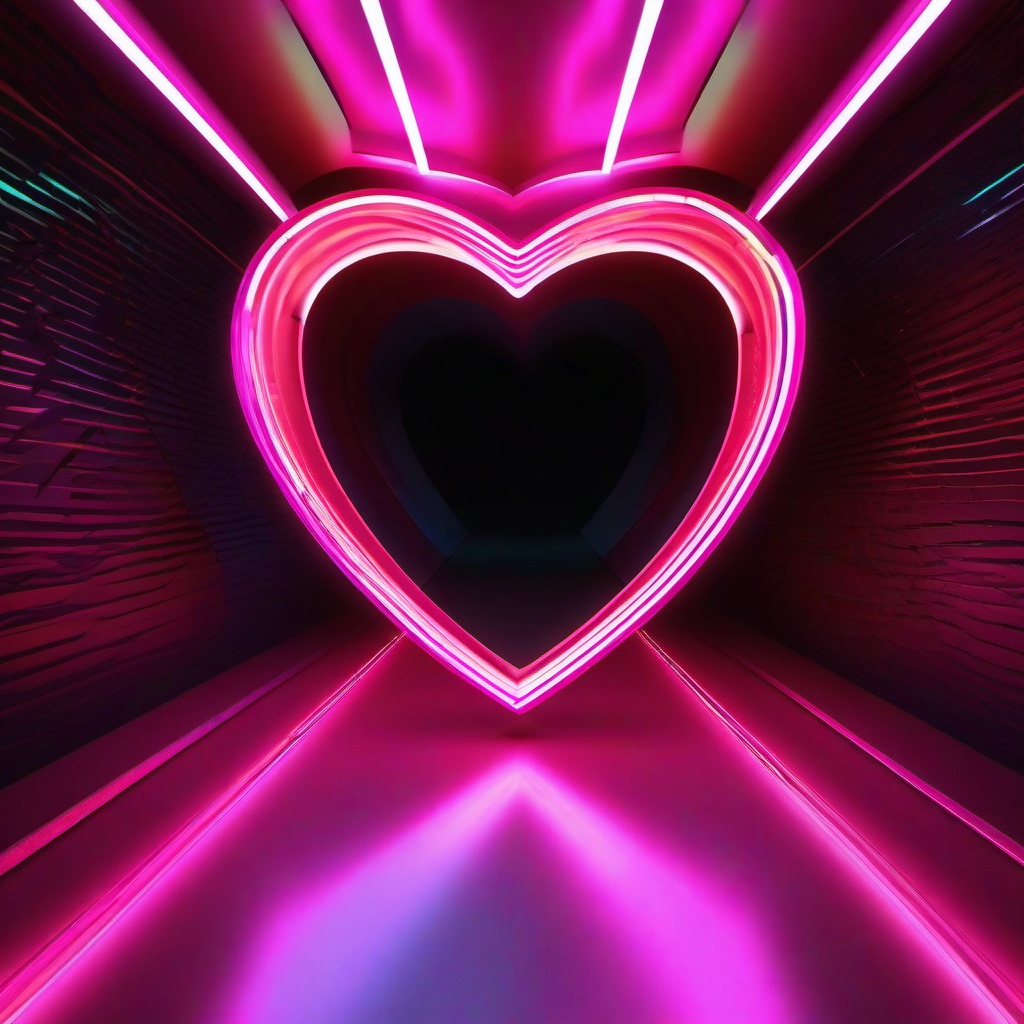 Neon Background Wallpaper - neon heart tunnel  