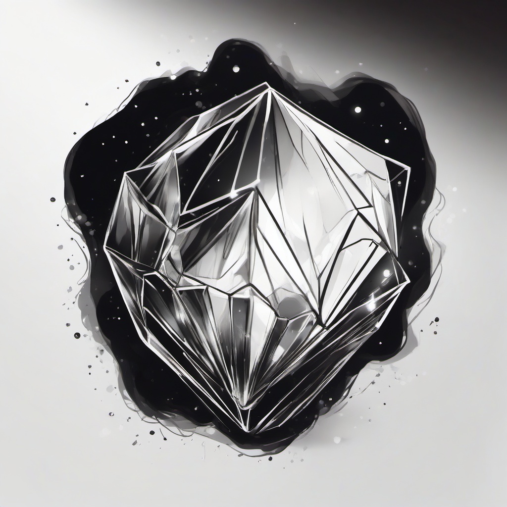 drawing of a crystal glowing with magical energy  minimal rough sketch scribbles,doodles,black and white