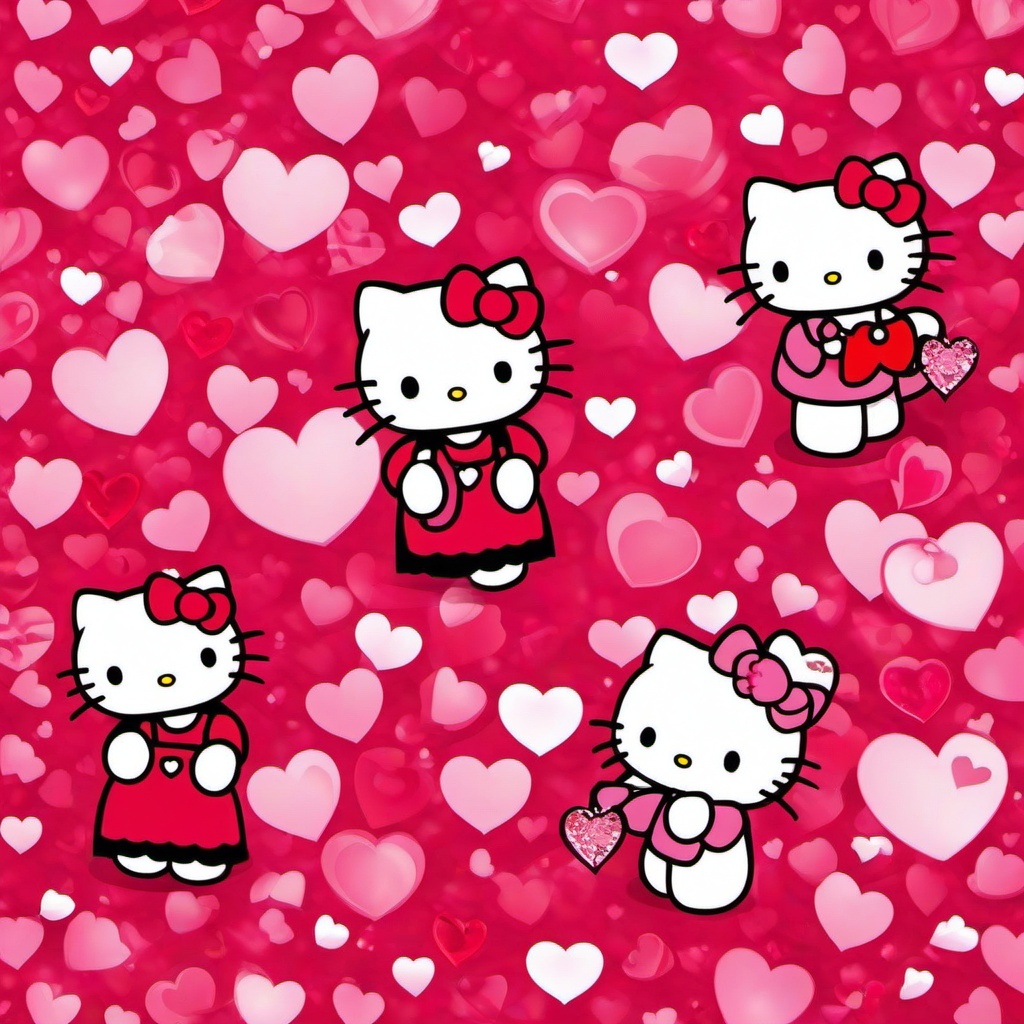 Valentine Background Wallpaper - hello kitty valentines background  