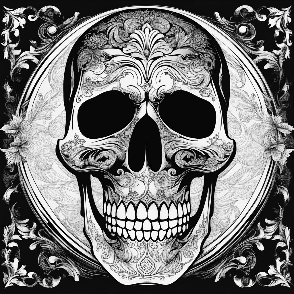 skull clipart black and white 