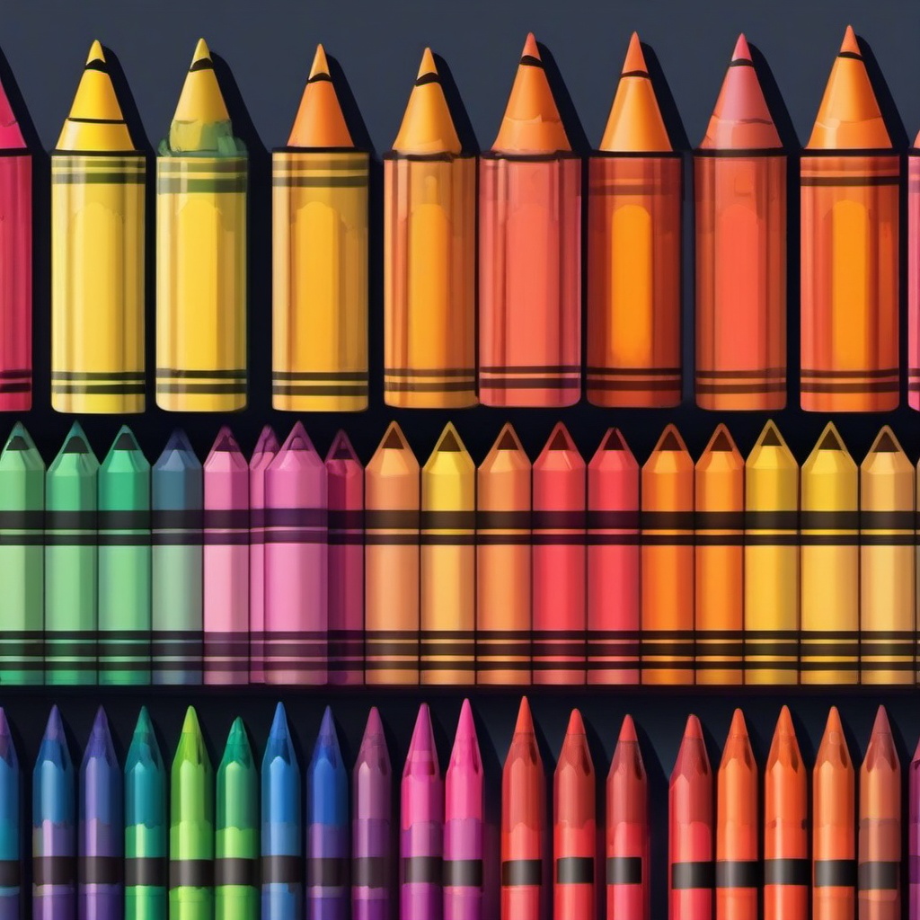 Crayon Clipart - Vibrant crayons neatly arranged in a colorful box.  color clipart, minimalist, vector art, 