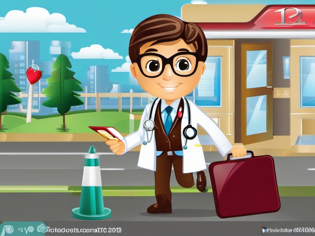 Doctor clipart - doctor with a medical bag and clipboard  