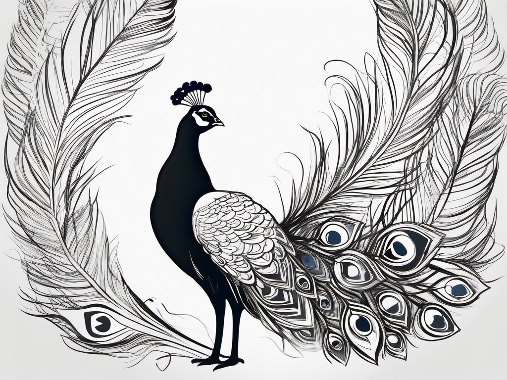 simple drawing of peacock  minimal rough sketch scribbles,doodles,black and white