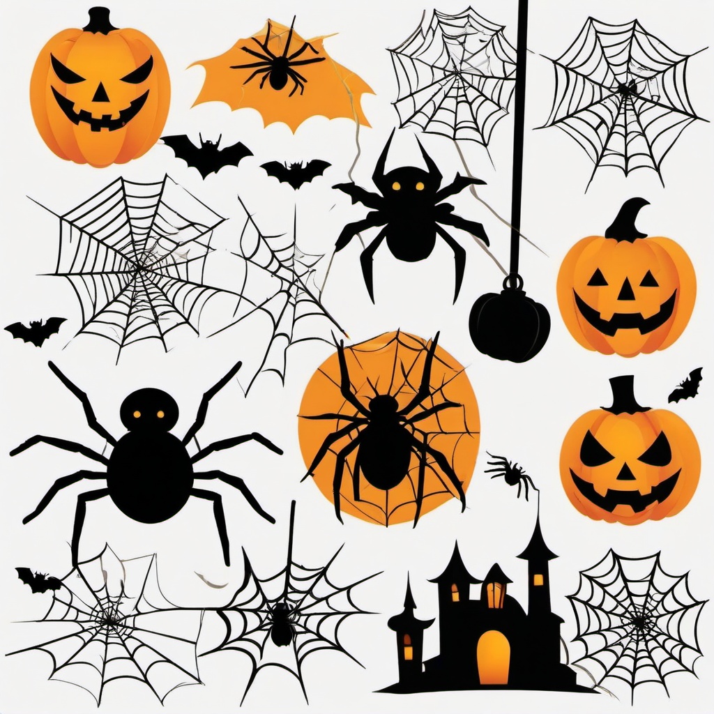 Happy Halloween clipart - spiderwebs and spiders  clipart