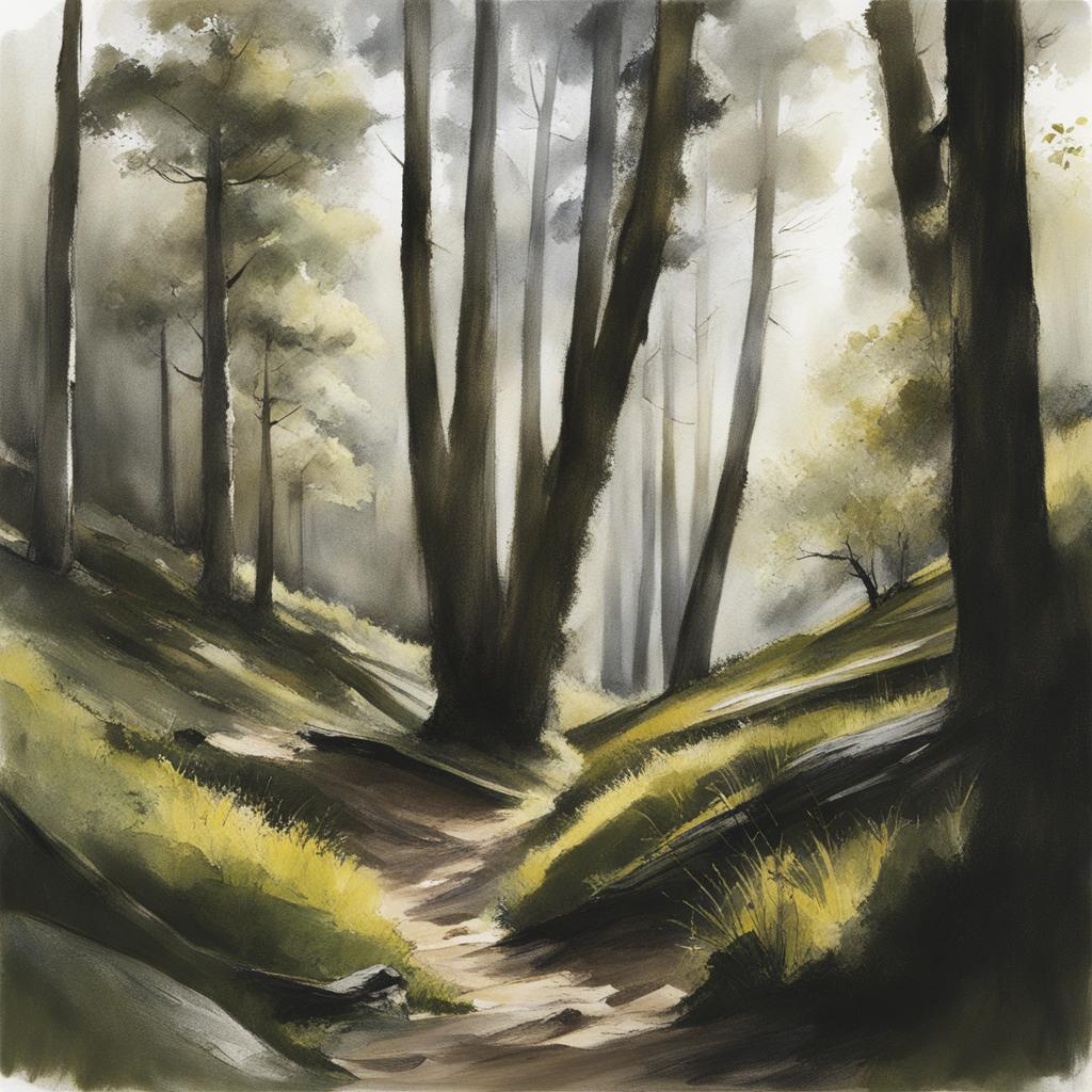 untouched sila forests - sketch the untouched forests of the sila plateau in calabria, featuring ancient trees and pristine nature. 