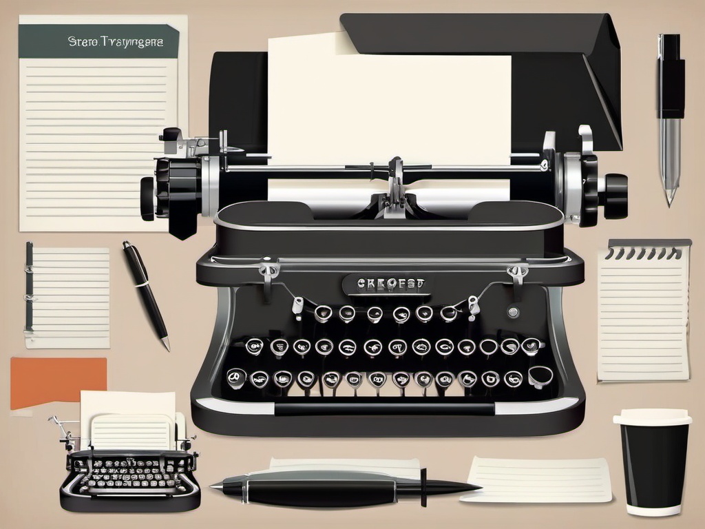 Writing clipart - typewriter with paper  vector clipart