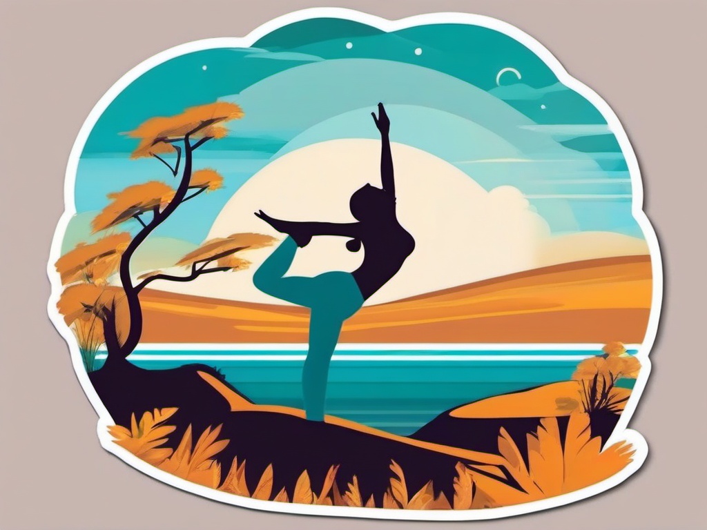 Yoga Poses sticker- Zenful Asana Adventure, , color sticker vector art