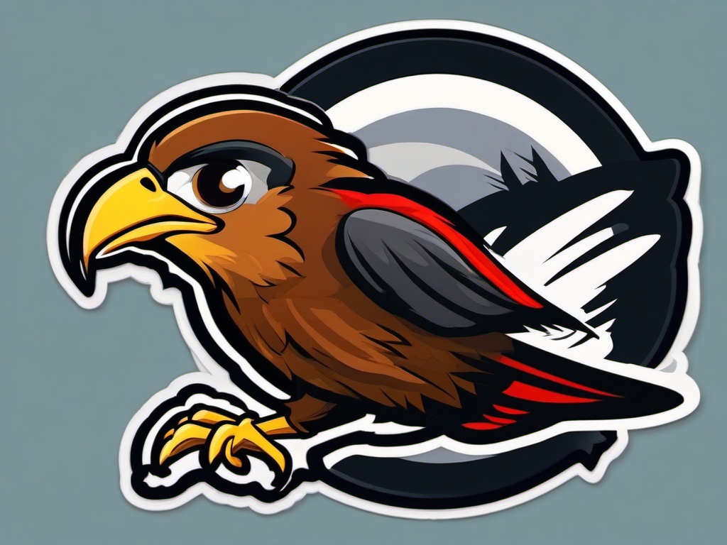 Falcon cartoon - speedy bird of prey  cartoon sticker style