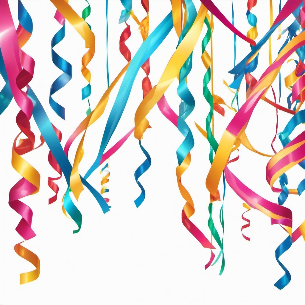 Party streamers hanging from the ceiling clipart.  vector style illustration, white background