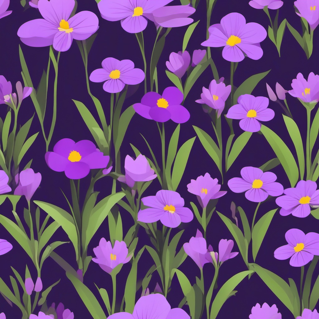 Boreal Bog Violet Clip Art - Violet flowers gracing the enchanting boreal bogs,  color vector clipart, minimal style