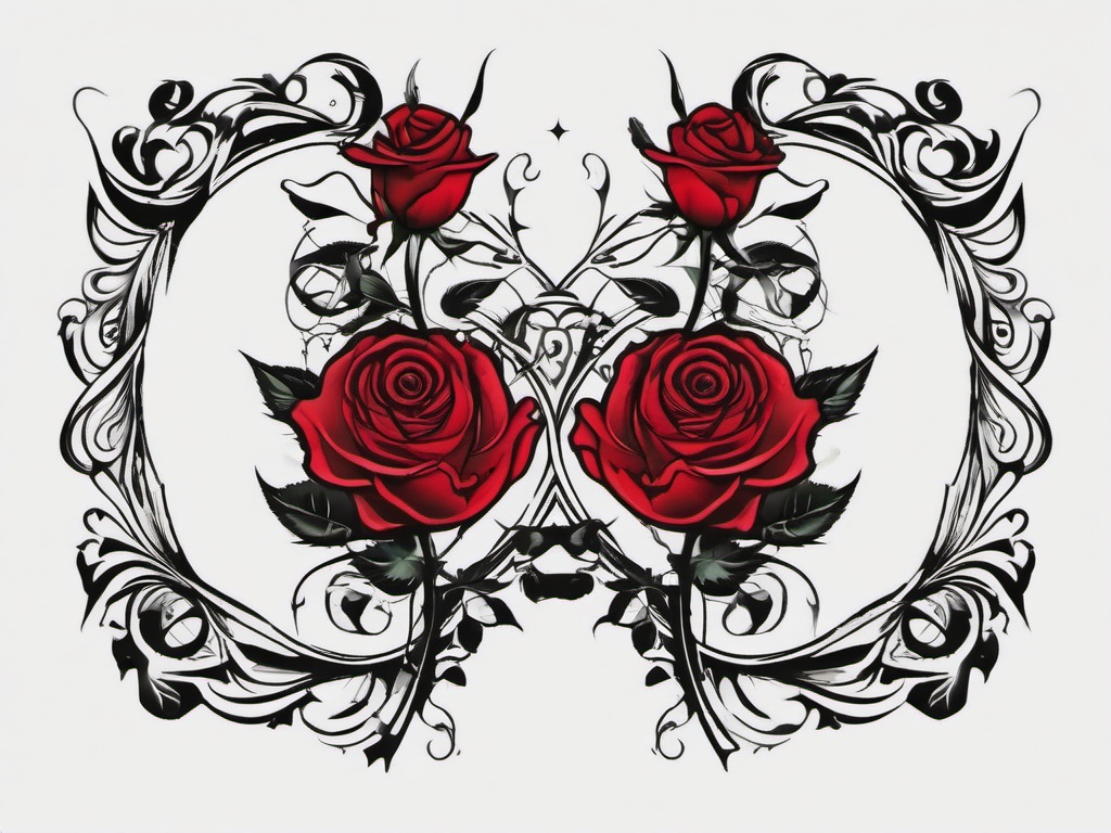 gemini tattoos with roses  simple vector color tattoo