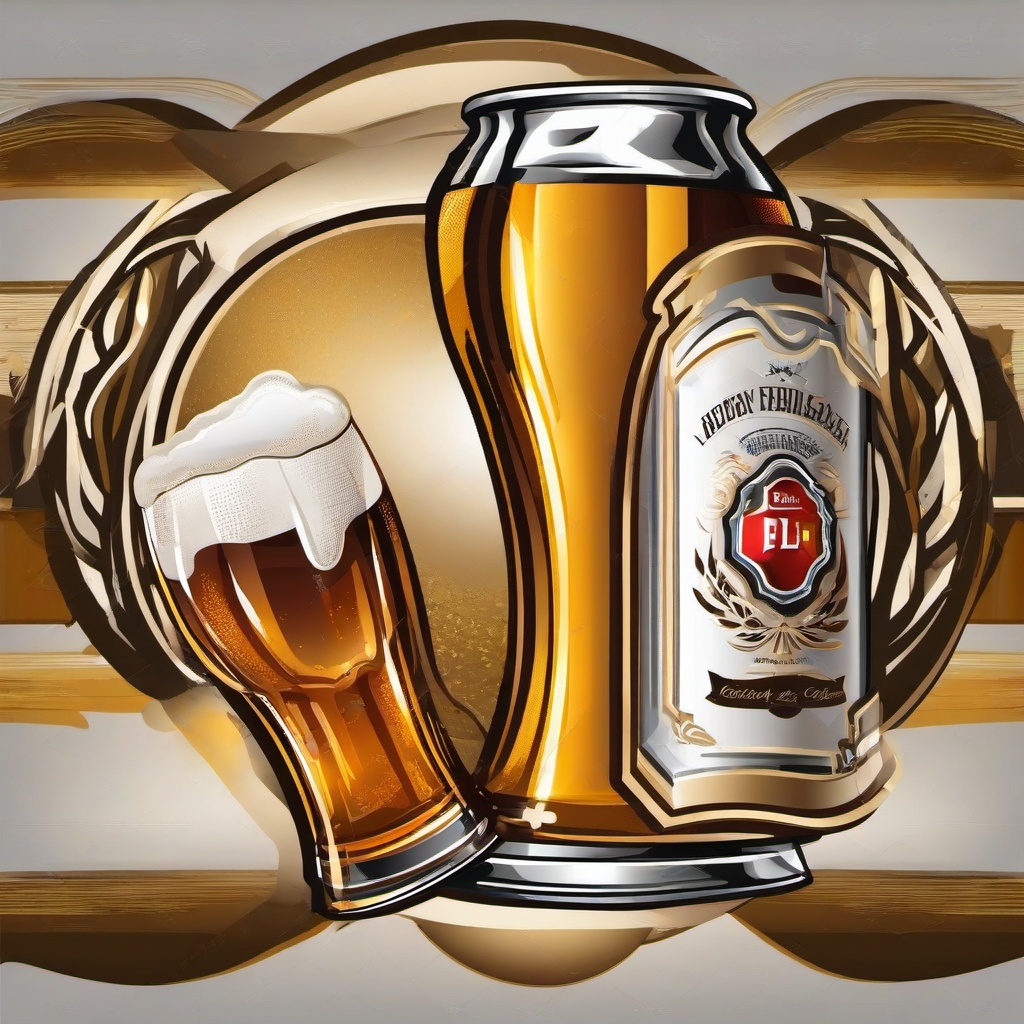 Beer clipart - beer can with logo  vector clipart