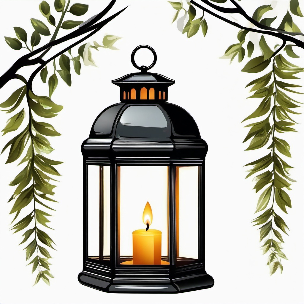 Candle clipart - Candle in a lantern.  vector style illustration, white background