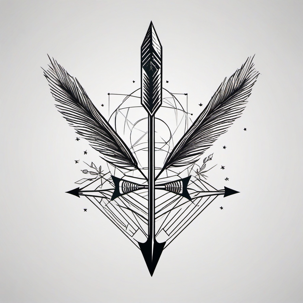 arrow geometric tattoo  vector tattoo design