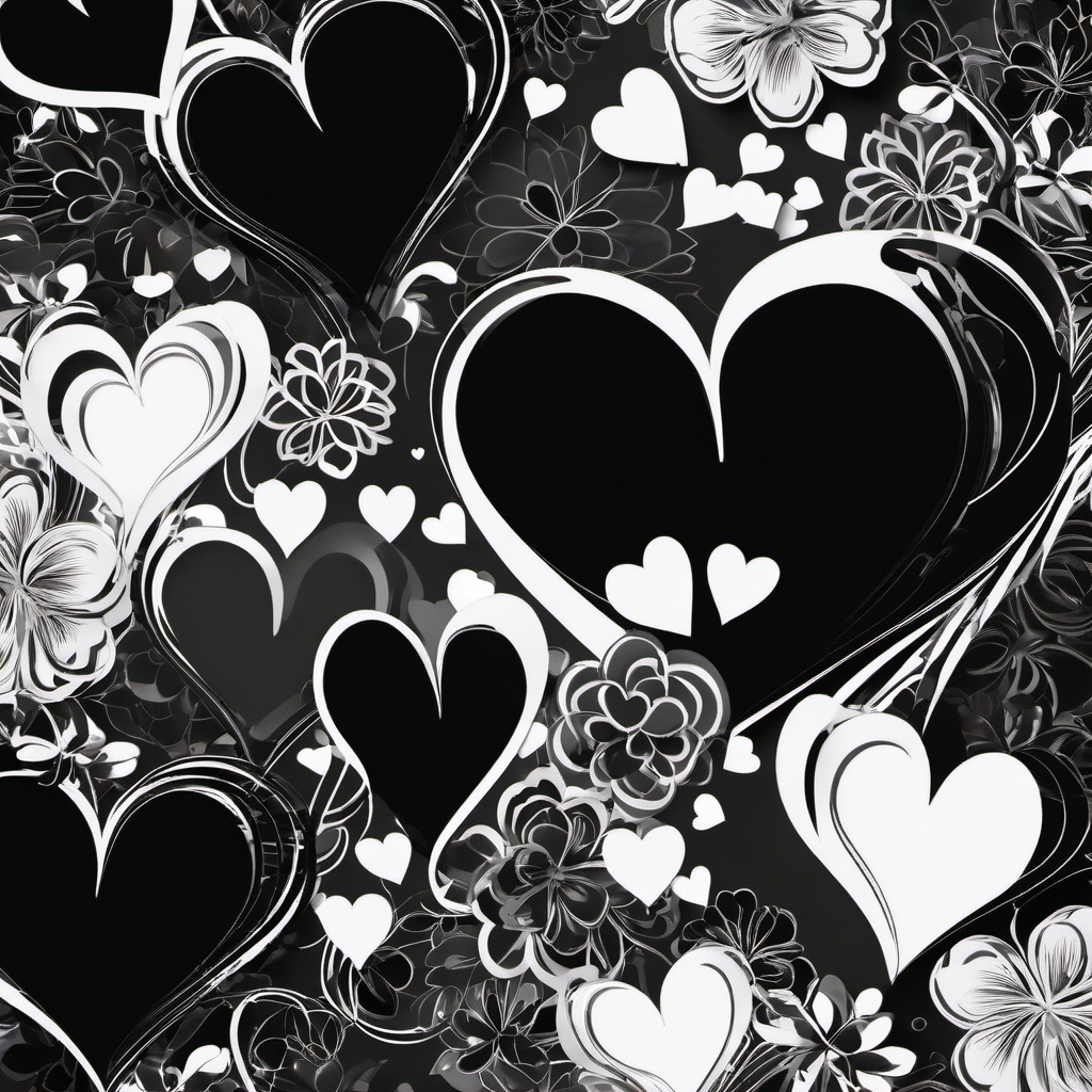 Heart Background Wallpaper - white heart outline black background  
