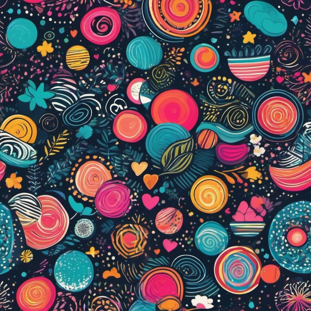 Cute Laptop Backgrounds - Playful and Colorful Doodles  intricate patterns, splash art, wallpaper art