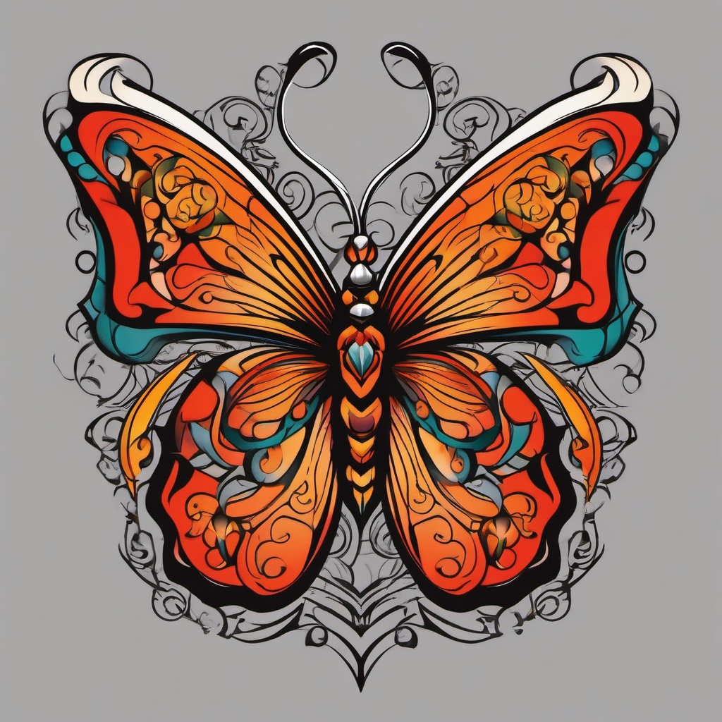 butterfly aries tattoo  simple vector color tattoo