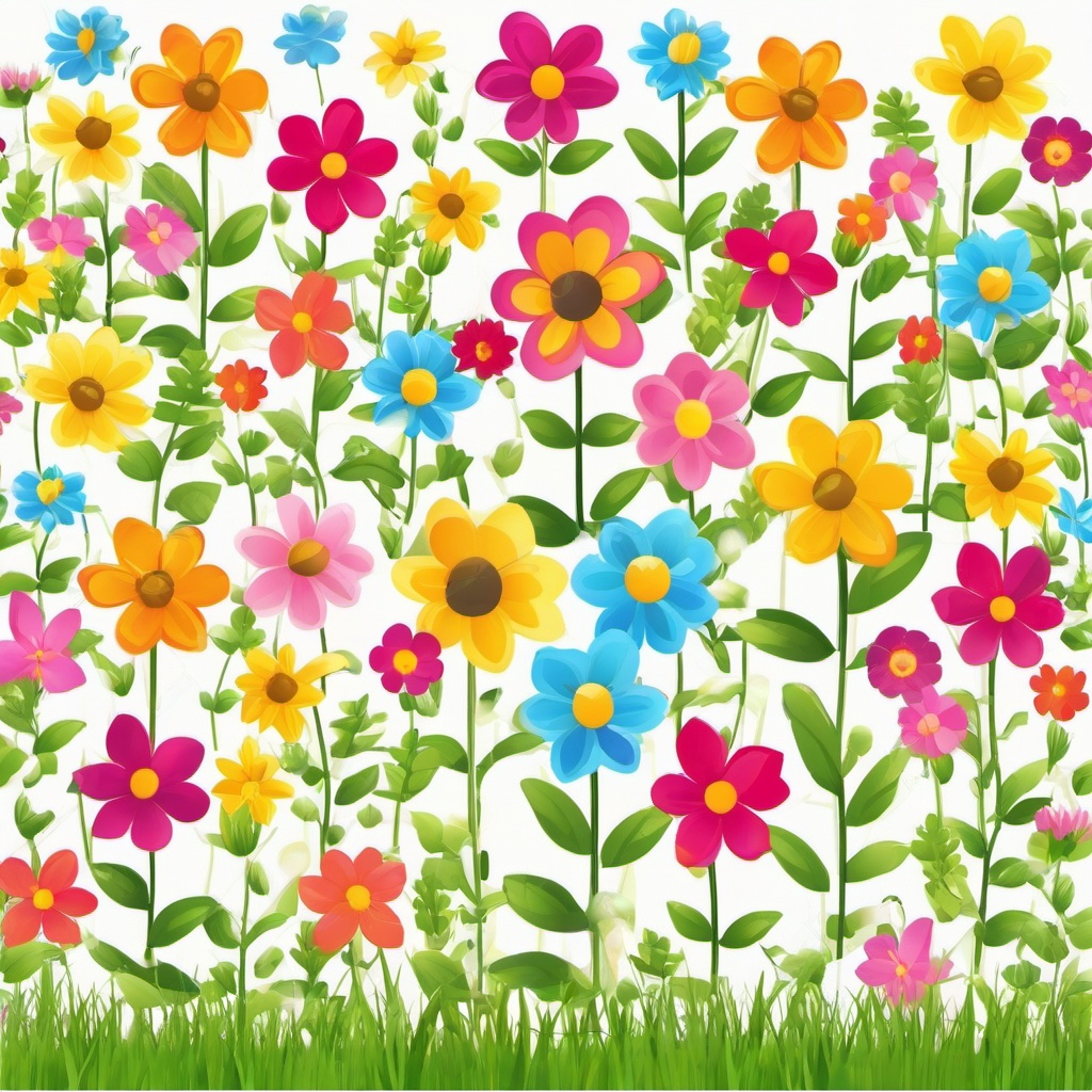 Spring Flower clipart - flower field in springtime  clipart