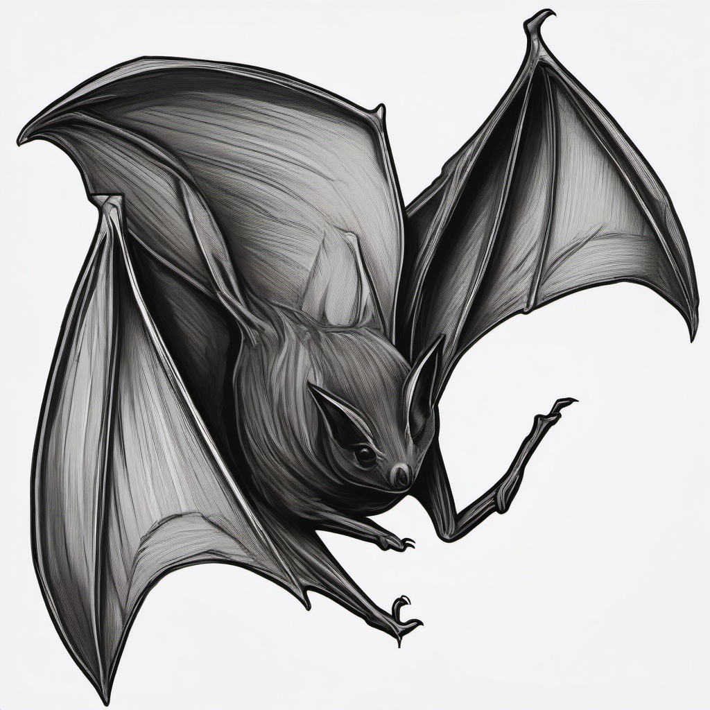 drawing of a pallid bat  minimal rough sketch scribbles,doodles,black and white