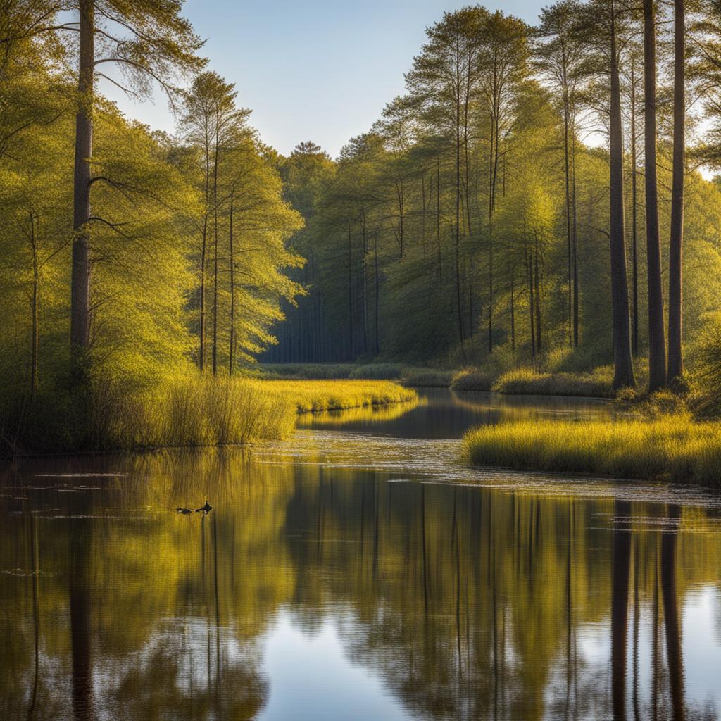 müritz national park beauty - sketch the natural beauty of müritz national park, featuring untouched wetlands and pristine forests. 