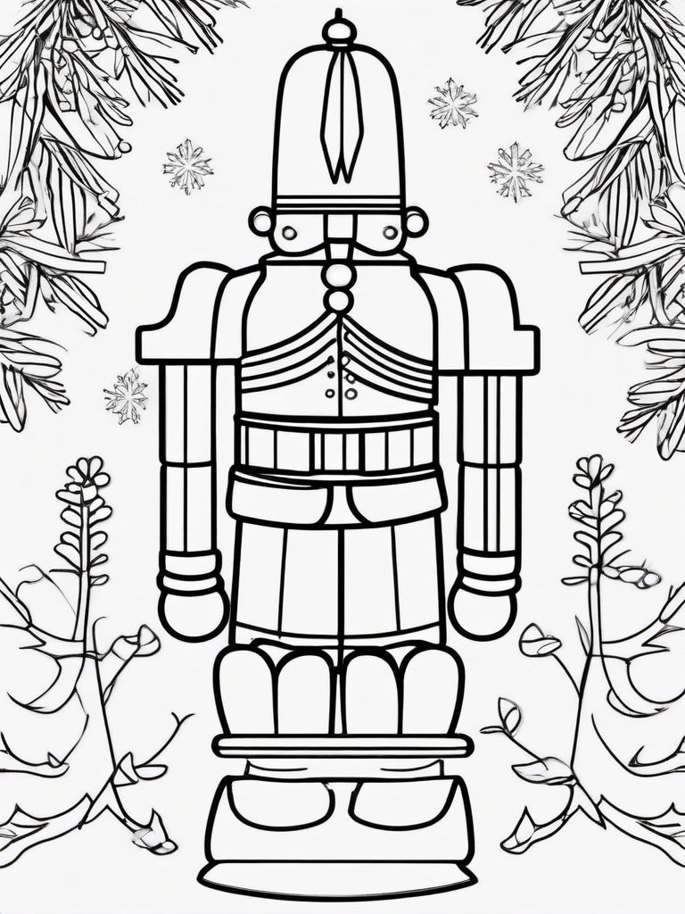 Nutcracker Coloring Pages - Toy Soldier for Holiday Celebrations  minimal black outline printable sheet, coloring page