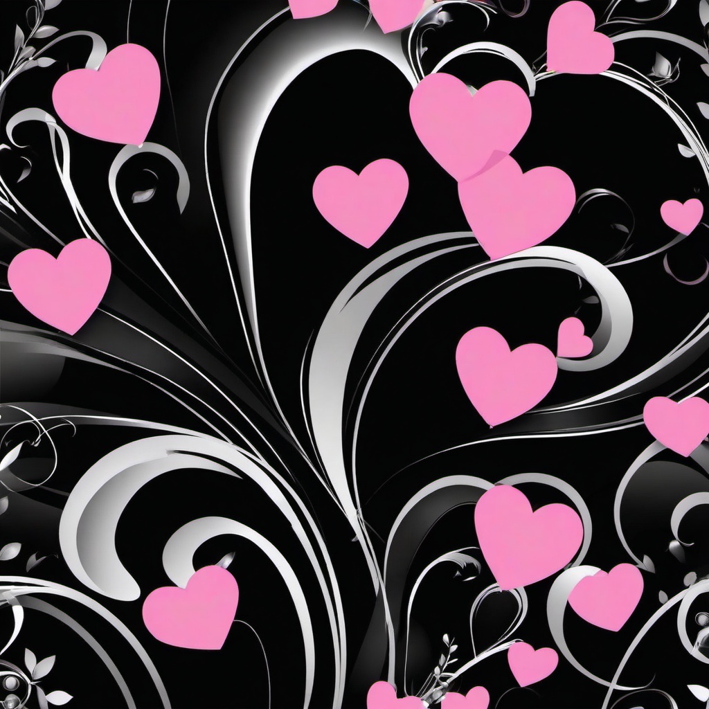 Heart Background Wallpaper - pink heart on black background  