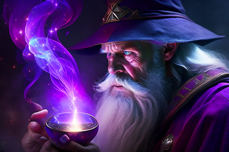 alaric wizard conjures a powerful spell. 