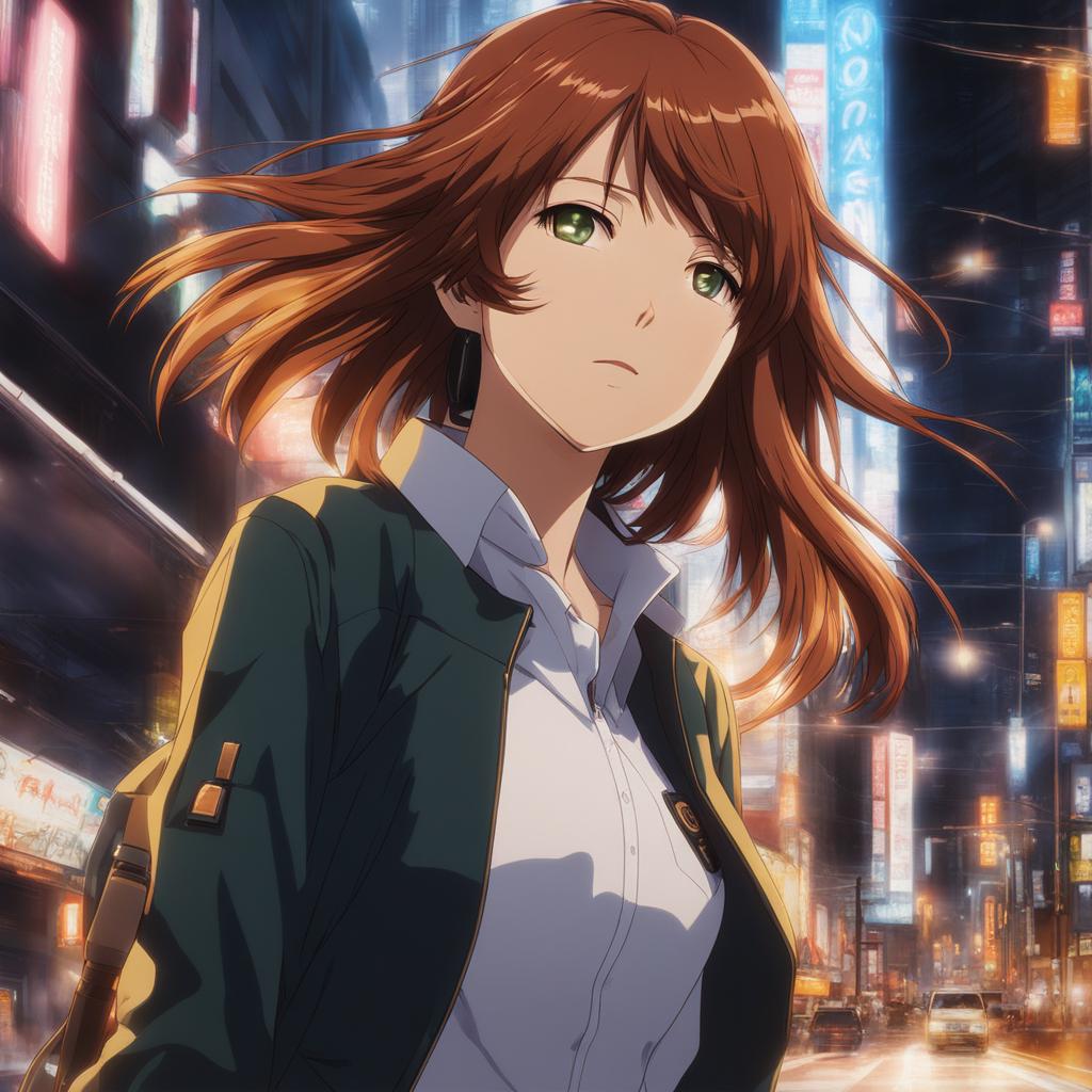 mikoto misaka generates powerful electrical arcs in the bustling streets of academy city. 