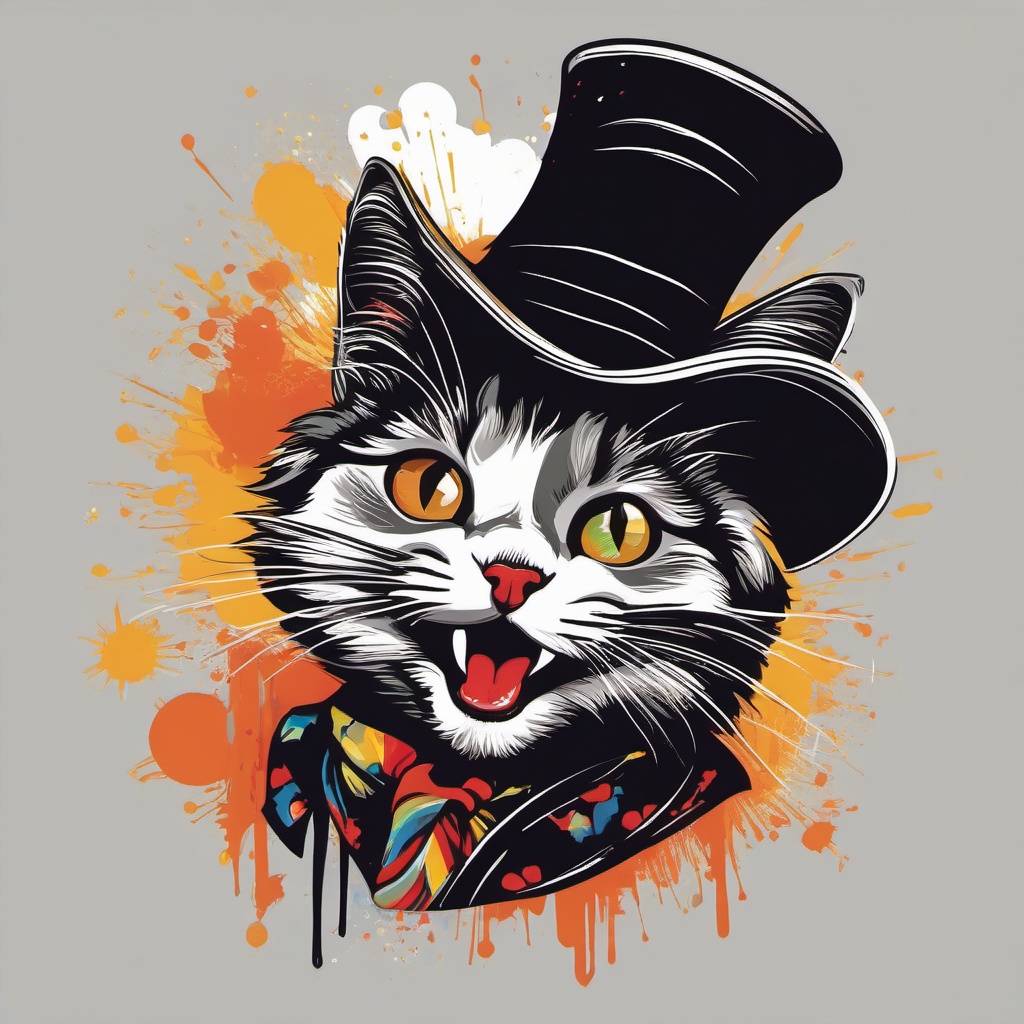 Funny Cat - An unpredictable jester with a natural talent for turning everyday moments into comedy gold. , vector art, splash art, t shirt design