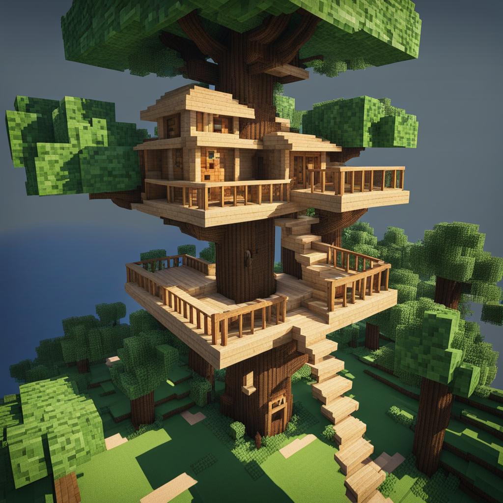 tree fort for daring adventurers high in the branches - minecraft house ideas minecraft block style