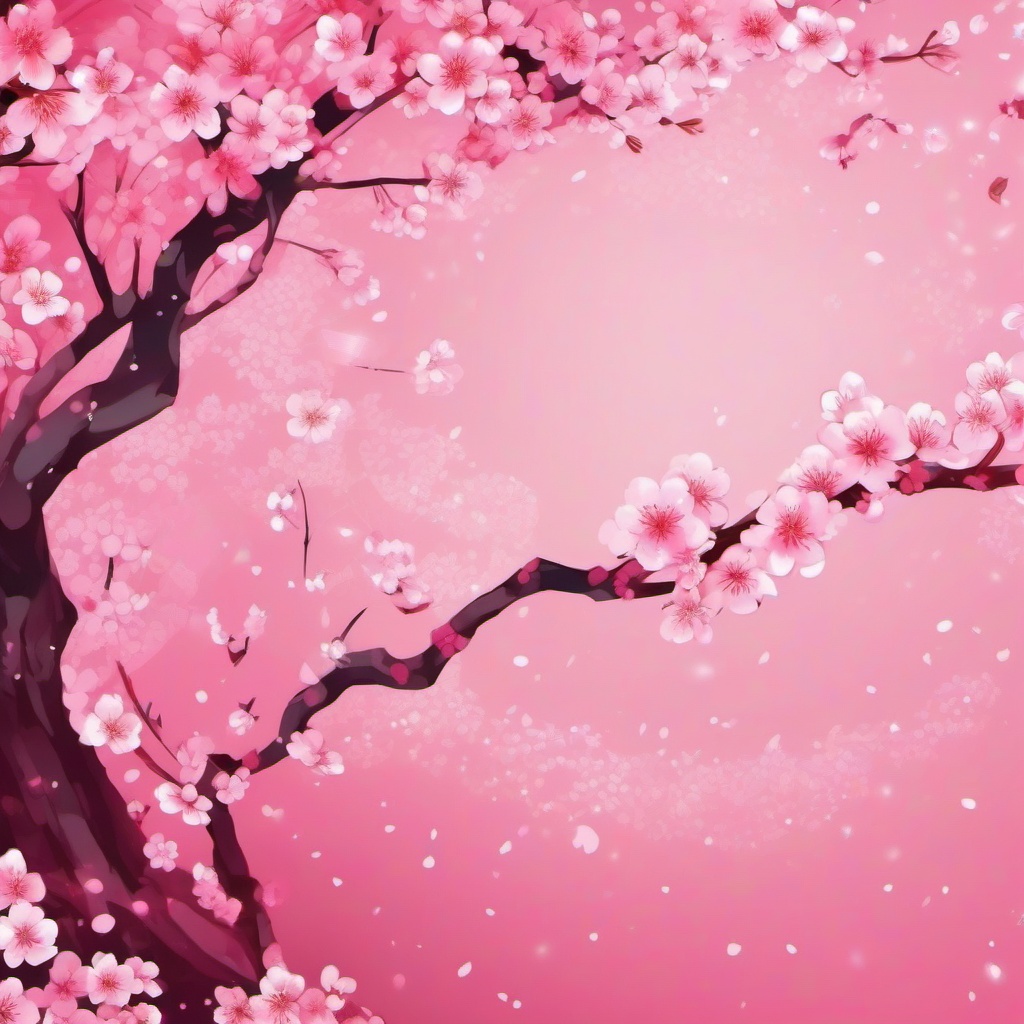 Blooming Cherry Blossoms in Anime Style Pink Anime Background intricate details, patterns, wallpaper photo