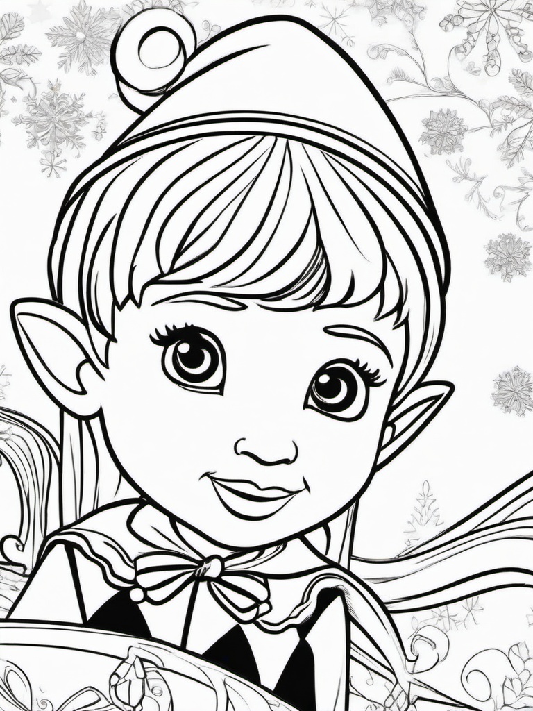 Coloring Elf On The Shelf  outling,coloring pages,black and whit