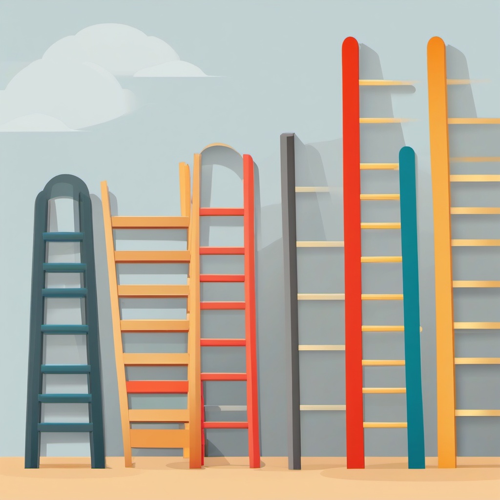 Ladder clipart - A ladder for reaching heights., ,vector color clipart,minimal